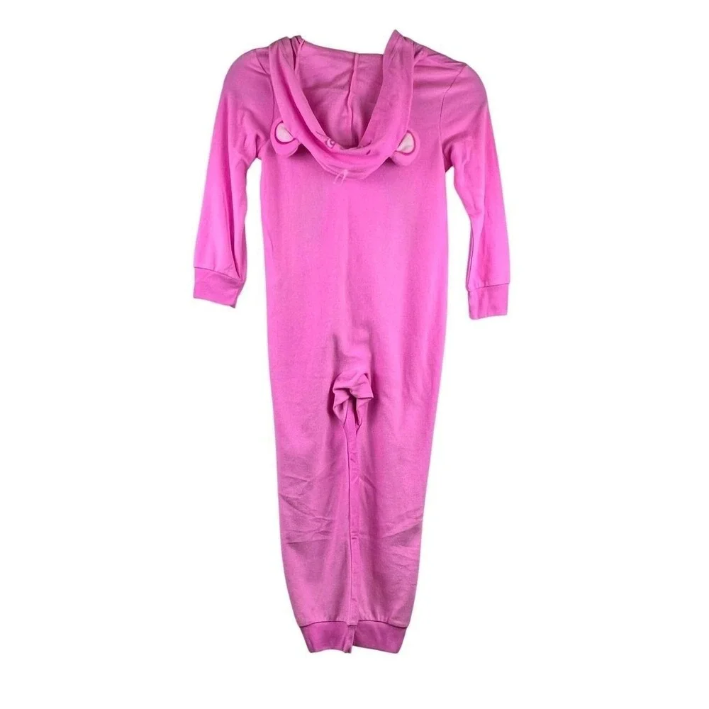 Care Bears Cheer Bear Pink Hooded Union Suit One Piece Pajamas Kids Size M 8 NEW
